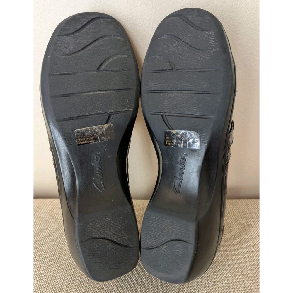 Clarks Bendable Womens Brown Patent Leather Faux Croc Slip On Shoe Size 9M - Picture 9 of 9
